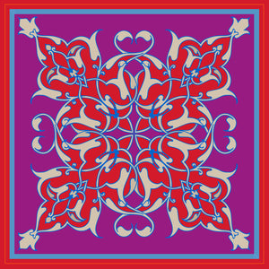 Pure silk foulard with original Cettina Bucca print.