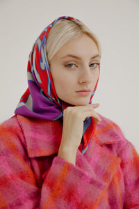 Pure silk foulard with original Cettina Bucca print.